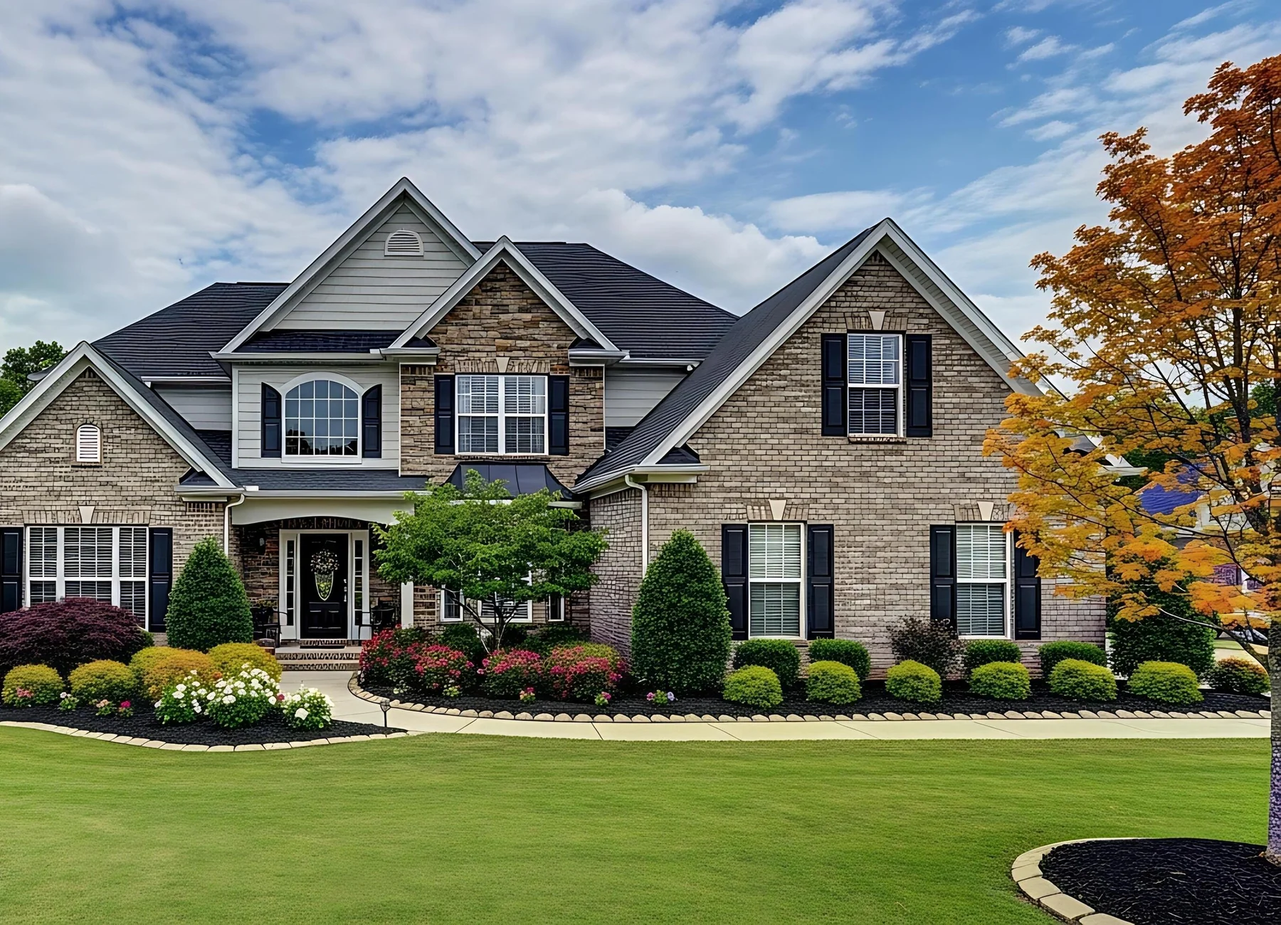 Landscaped luxury residence representing Hoover, Alabama