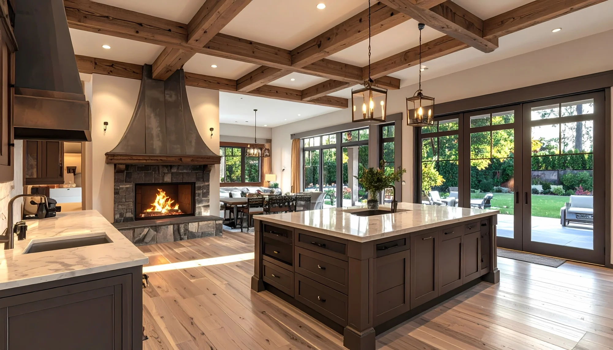 Warm contemporary Birmingham kitchen in natural light